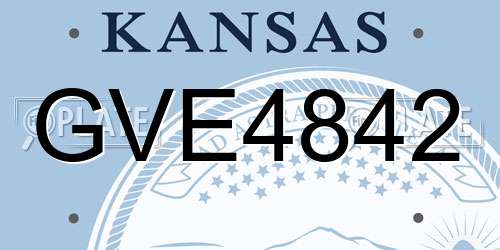 GVE4842 Kansas License Plate