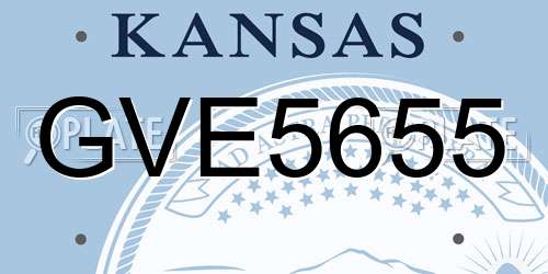 GVE5655 Kansas License Plate