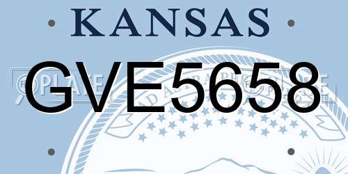 GVE5658 Kansas License Plate