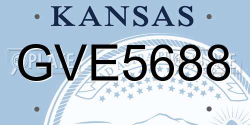GVE5688 Kansas License Plate