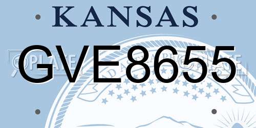 GVE8655 Kansas License Plate