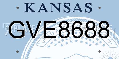 GVE8688 Kansas License Plate