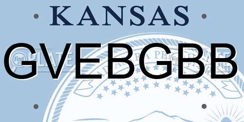 GVEBGBB Kansas License Plate