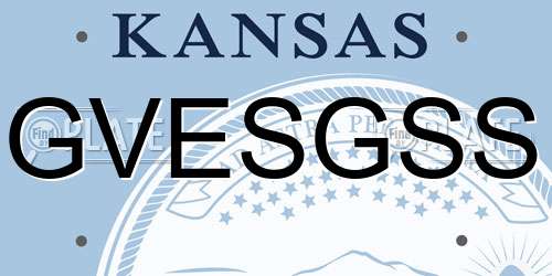 GVESGSS Kansas License Plate