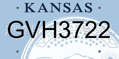 GVH3722 Kansas License Plate