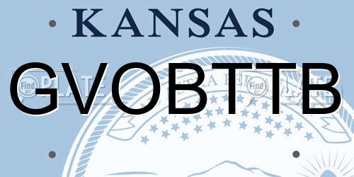 GVOBTTB Kansas License Plate