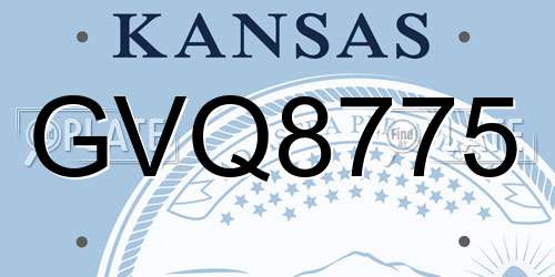 GVQ8775 Kansas License Plate
