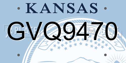 GVQ9470 Kansas License Plate