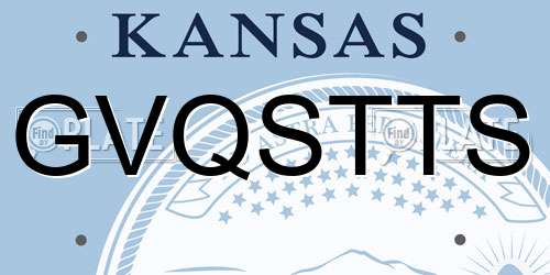 GVQSTTS Kansas License Plate