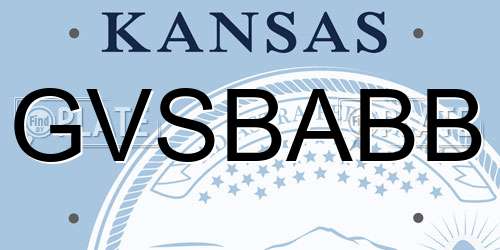 GVSBABB Kansas License Plate