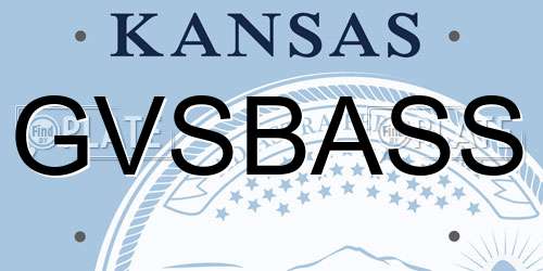 GVSBASS Kansas License Plate