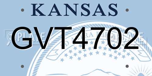 GVT4702 Kansas License Plate