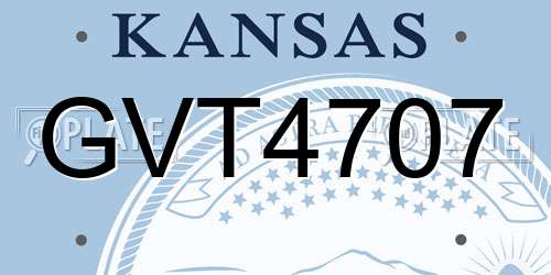 GVT4707 Kansas License Plate