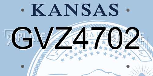 GVZ4702 Kansas License Plate