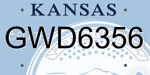 GWD6356 Kansas License Plate