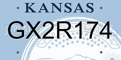 GX2R174 Kansas License Plate