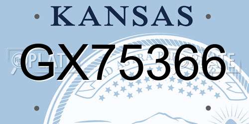 GX75366 Kansas License Plate