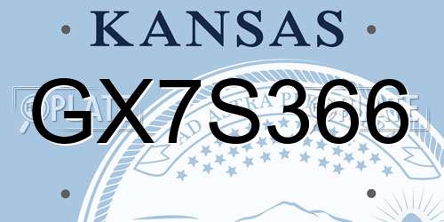 GX7S366 Kansas License Plate