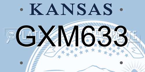 GXM633 Kansas License Plate