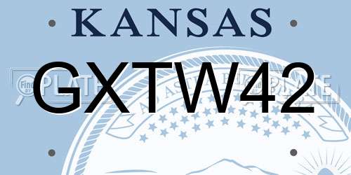 GXTW42 Kansas License Plate