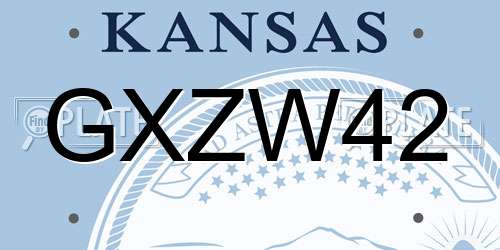 GXZW42 Kansas License Plate