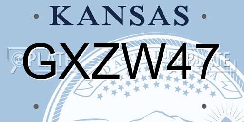 GXZW47 Kansas License Plate