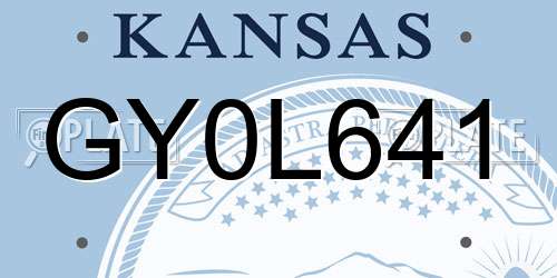 GY0L641 Kansas License Plate