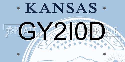GY2I0D Kansas License Plate
