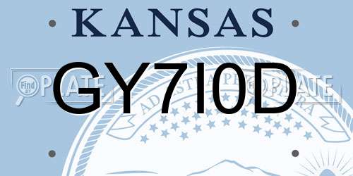 GY7I0D Kansas License Plate