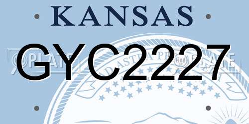 GYC2227 Kansas License Plate