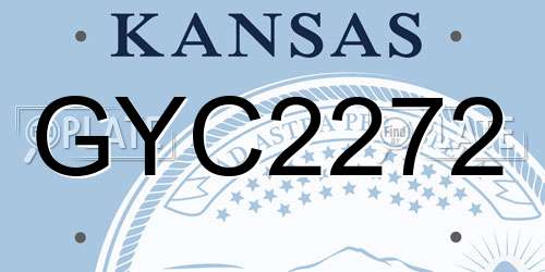 GYC2272 Kansas License Plate