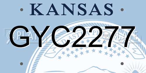 GYC2277 Kansas License Plate