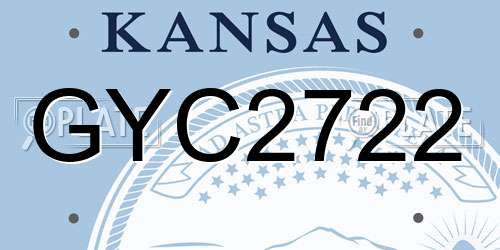 GYC2722 Kansas License Plate
