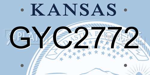 GYC2772 Kansas License Plate