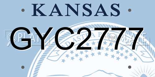GYC2777 Kansas License Plate