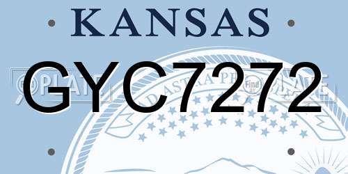 GYC7272 Kansas License Plate