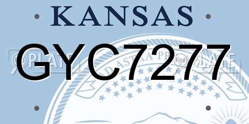 GYC7277 Kansas License Plate