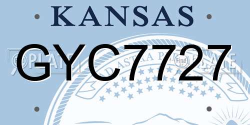 GYC7727 Kansas License Plate