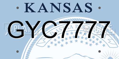 GYC7777 Kansas License Plate