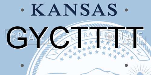 GYCTTTT Kansas License Plate