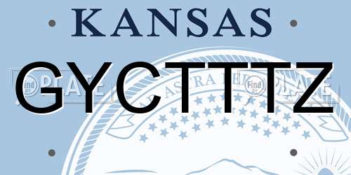 GYCTTTZ Kansas License Plate