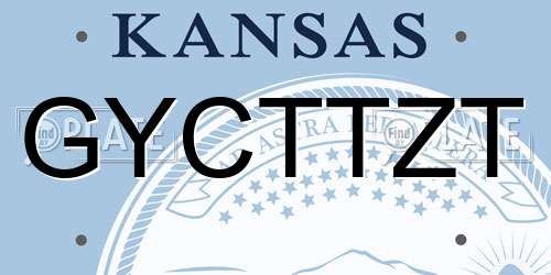 GYCTTZT Kansas License Plate