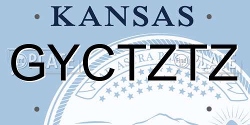 GYCTZTZ Kansas License Plate