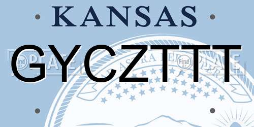 GYCZTTT Kansas License Plate