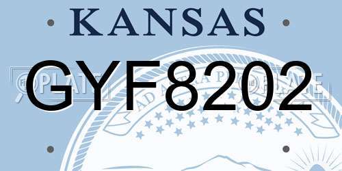 GYF8202 Kansas License Plate