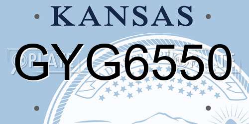 GYG6550 Kansas License Plate