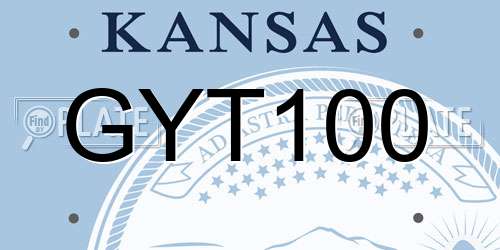 GYT100 Kansas License Plate