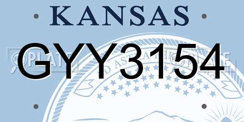 GYY3154 Kansas License Plate
