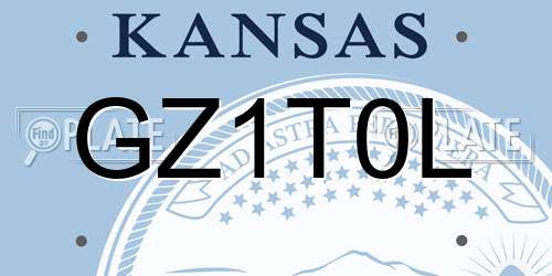 GZ1T0L Kansas License Plate