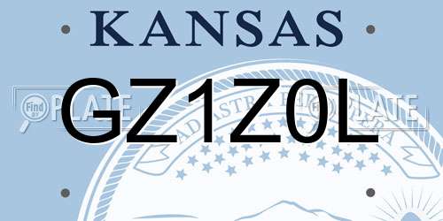 GZ1Z0L Kansas License Plate